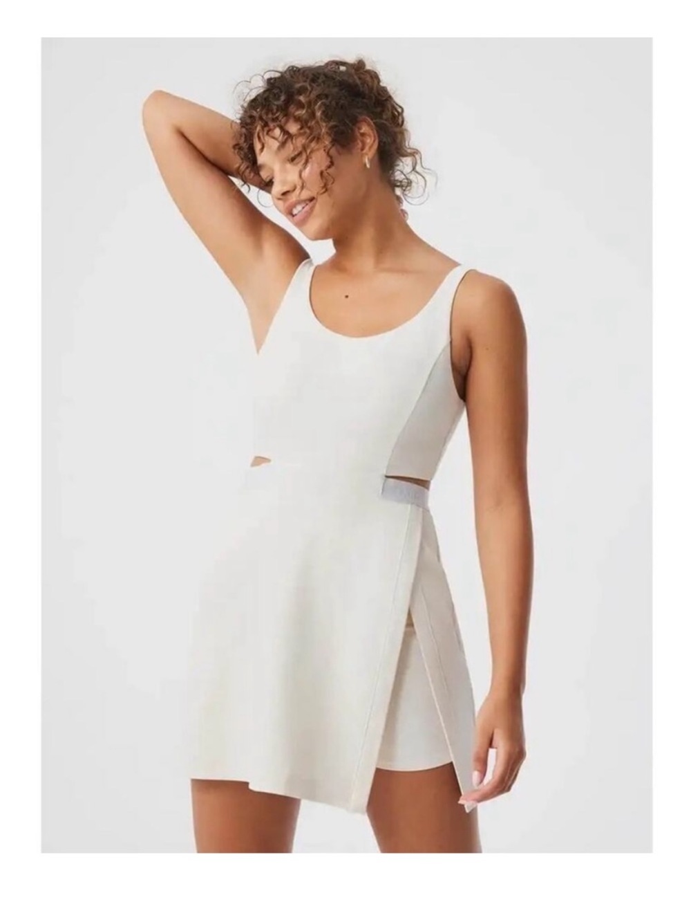 Outdoor Voices white Sleeveless Athletic Dress with Side Cutouts